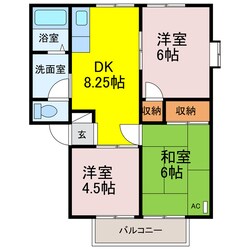 サンガーデンナベシマＤ棟の物件間取画像